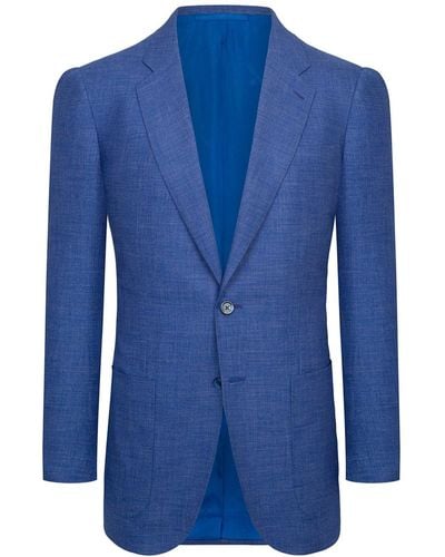 Stefano Ricci Solid Wool-Silk Sport Jacket - Blue