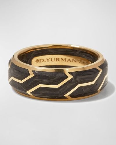 David Yurman Forged Carbon Band Ring In 18k Gold, 8.5mm - Metallic
