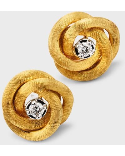Marco Bicego 18k Yellow Gold Jaipur Link Stud Earrings With Diamonds - Metallic