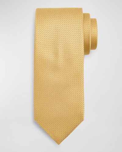 Brioni Textured Silk Tie - Yellow