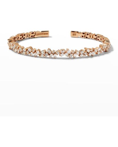 KALAN by Suzanne Kalan 18k Rose Gold & Diamond Cuff Bracelet, Size M - Metallic