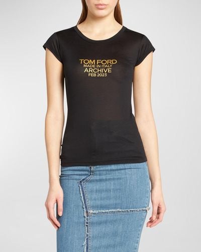 Tom Ford Logo Graphic Short-sleeve T-shirt - Black
