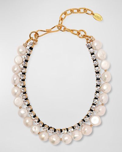 Lizzie Fortunato Crystal Lagoon Ii Pearl Multi-strand Necklace - Metallic