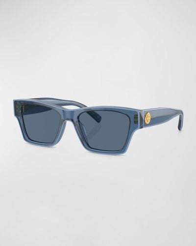 Tory Burch Outlined Rectangle Sunglasses - Blue