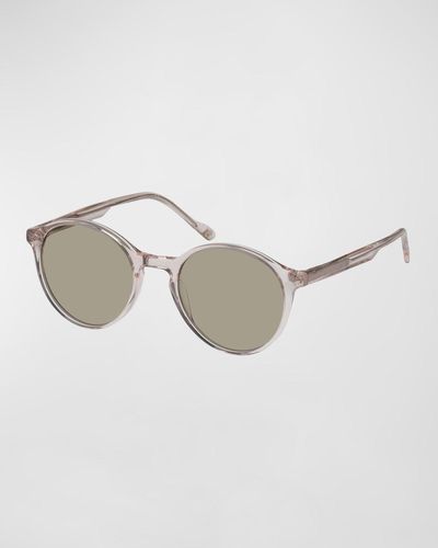 Le Specs Bio-nics 52 Plastic Round Sunglasses - Metallic