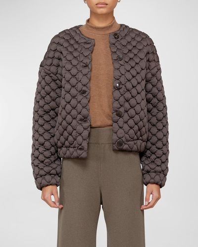 Leset Jack Onion-Quilted Bomber Jacket - Brown