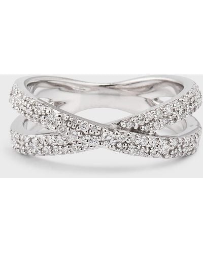 Lana Jewelry 14k Flawless Diamond Vanity Crisscross Ring - Gray