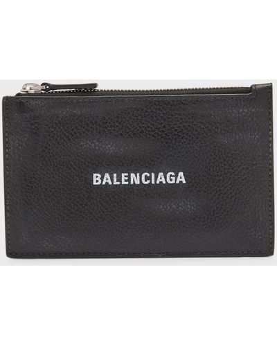 Balenciaga Cash Large Long Coin And Card Holder Used Effect - Black