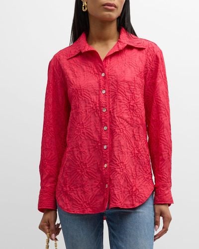 Finley Andie Textured Jacquard Button-Down Shirt