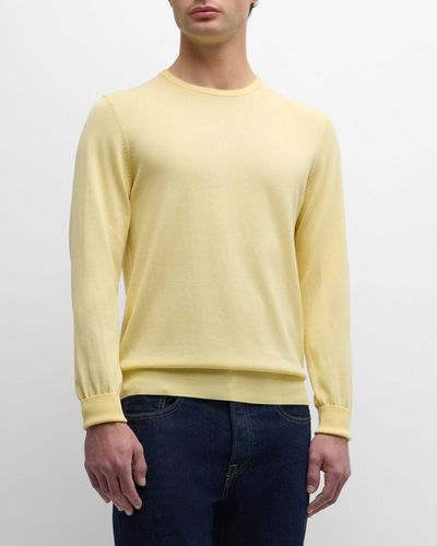 Sid Mashburn Cotton Crew Sweater - Yellow