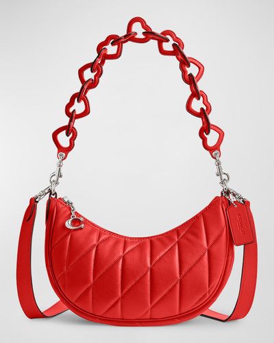 COACH Mira Quilted Pillow Leather Shoulder Bag With Heart Strap - Red