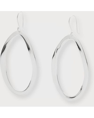 Ippolita Wavy Oval Drop Earrings In Sterling Silver - Metallic