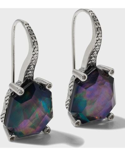 Stephen Dweck Faceted Natural Quartz, Mother-Of-Pearl And Hematite Galactical Earrings - Blue