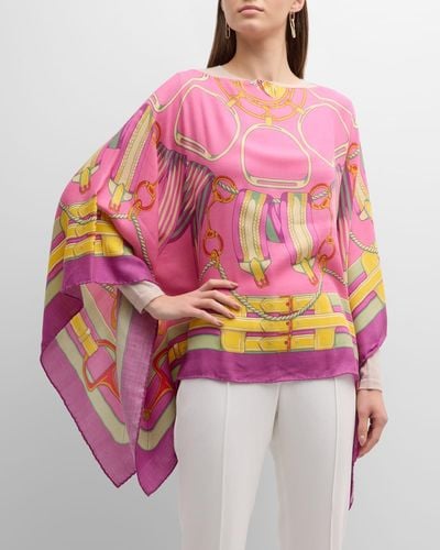 Rani Arabella Stir Up Print Cashmere & Silk Scarf - Pink