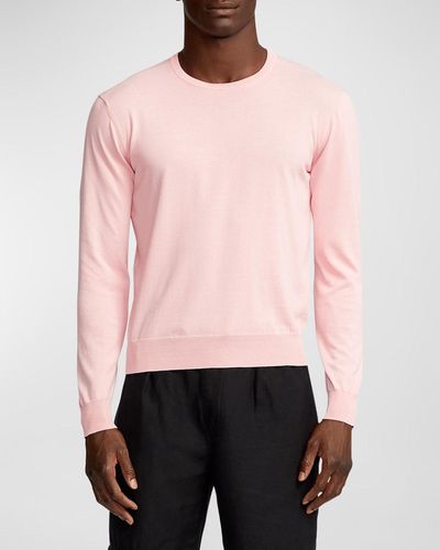 Ralph Lauren Purple Label Fine-Gauge Cotton Sweater - Pink