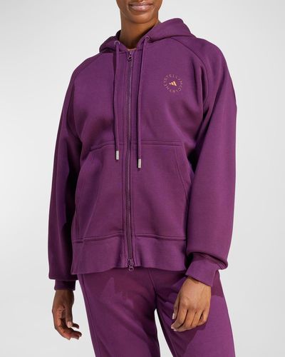 adidas By Stella McCartney Logo-print Full-zip Hoodie - Purple