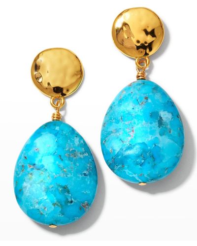 Nest Blue Turquoise Teardrop Earrings