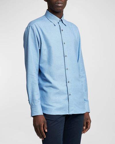 Brioni Micro-Stripe Sport Shirt - Blue