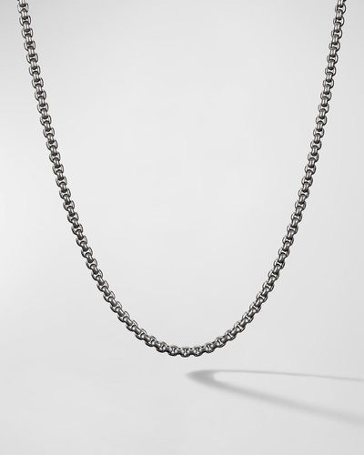 David Yurman Box Chain Necklace In Gray Titanium, 2.7mm, 24"l - White