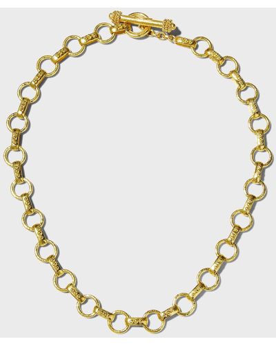 Elizabeth Locke Torcello Link Necklace With Gold Toggle, 17"l - Metallic