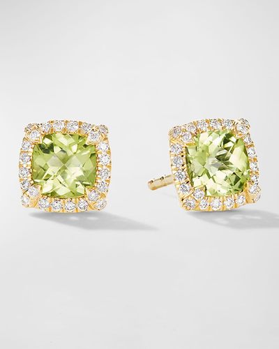 David Yurman Chatelaine Earrings With Gemstone And Diamonds In 18k Gold, 7mm - Metallic