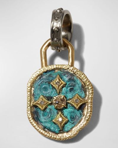 Armenta Romero Artifact Cross Medallion Pendant - Blue