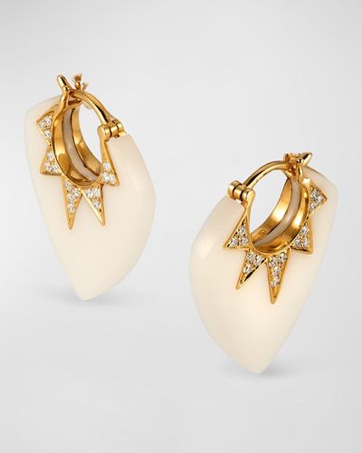 Sorellina 18K Earrings With Onyx And Gh-Si Diamonds, 25X20Mm - Metallic