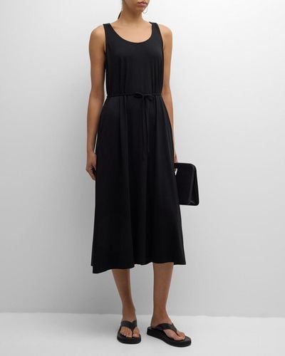 Eileen Fisher Sleeveless Scoop-Neck Jersey Midi Dress - Black