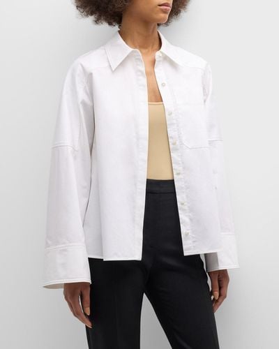 Co. Shoulder-Yoke Oversized Tton Shirt - White