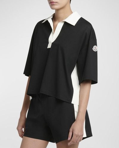 Moncler Short-Sleeve Colorblock Polo - Black