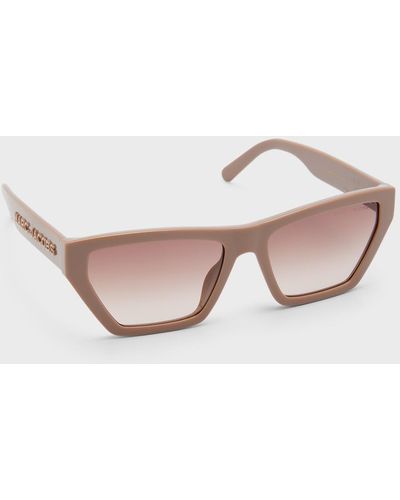 Marc Jacobs Oversized Logo Plastic Cat-Eye Sunglasses - Natural