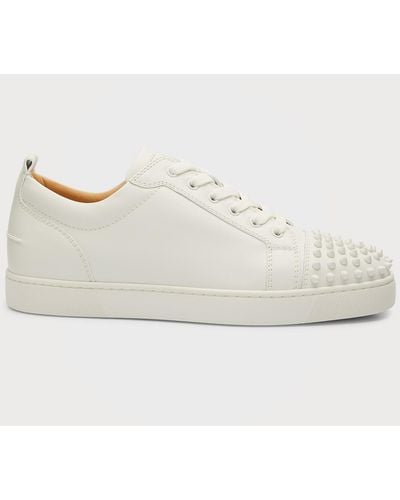 Christian Louboutin Louis Junior Spikes Leather Sneakers - White