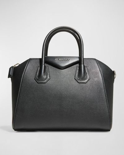 Givenchy Antigona Small Top Handle Bag In Grained Leather - Black