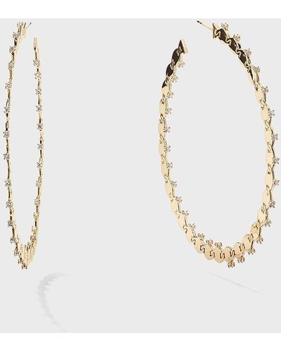 Lana Jewelry In/Out Diamond Multi Solo Mega Nude Hoop Earrings - White