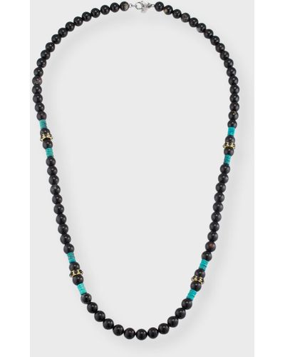 Armenta Tourmaline Beaded Necklace With Sapphires - Black