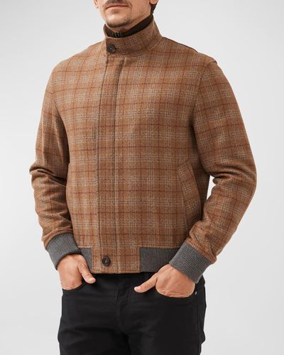 Rodd & Gunn Hampstead Check Bomber Jacket - Brown