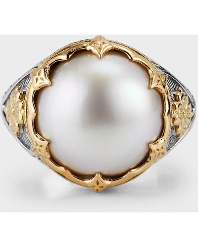 Konstantino Sterling Silver And 18k Gold Pearl Ring - White
