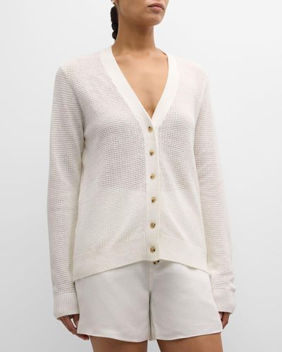 Onia Linen Knit Cardigan - White