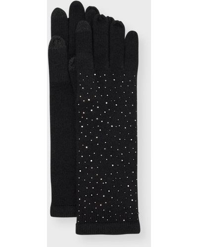 Sofiacashmere Cashmere Heatset Mid-Length Gloves - Black
