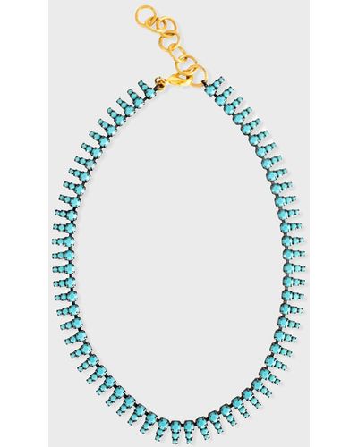 Elizabeth Cole Zara Crystal Necklace, Turquoise - Blue