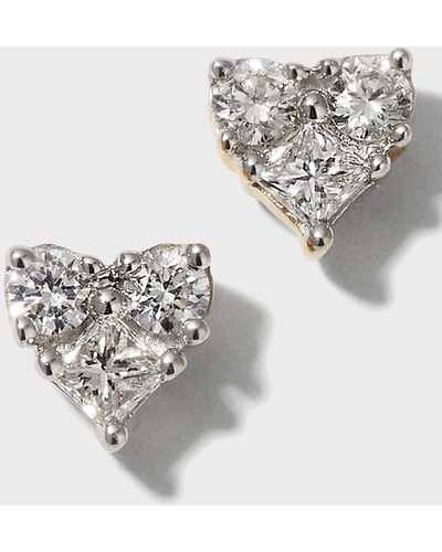 STONE AND STRAND Piece Of My Heart Diamond Earrings - White