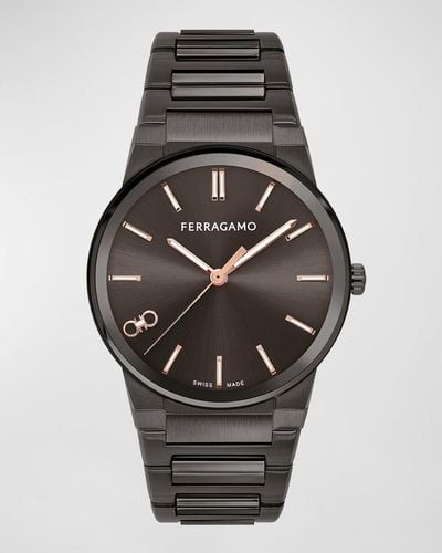 Ferragamo Infinity Sapphire Ip Bracelet Watch, 41Mm - Black