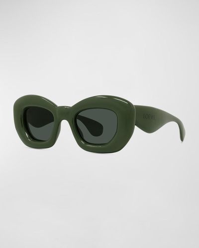 Loewe Inflated Acetate-nylon Butterfly Sunglasses - Green