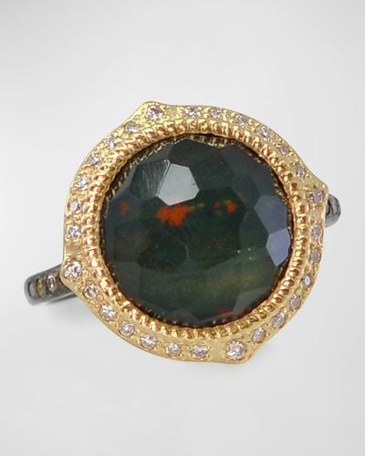 Armenta 12mm Quartz Doublet Statement Ring With Two-tone Diamonds - Multicolor
