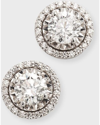 Cassidy Diamonds 18k White Gold Illusion Diamond Halo Stud Earrings - Multicolor