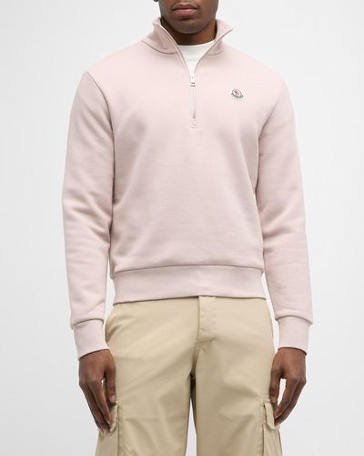 Moncler Quarter-Zip Sweatshirt - Pink