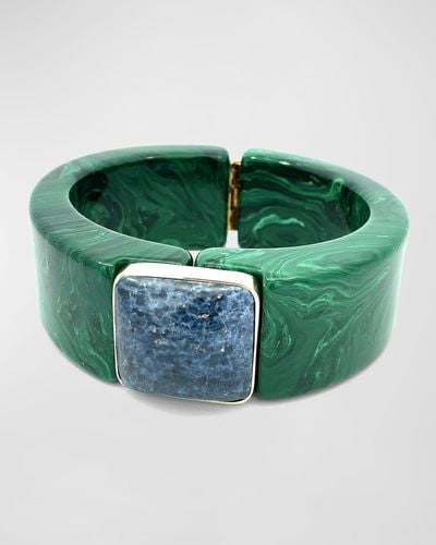Gas Bijoux Arty Acetate Bracelet With Gemstone - Green