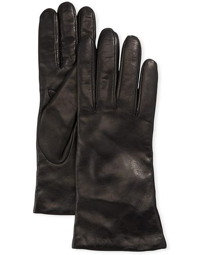 Portolano Cashmere-Lined Napa Leather Gloves - Black
