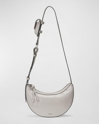 orYANY Rookie Half-Moon Leather Crossbody Bag - White