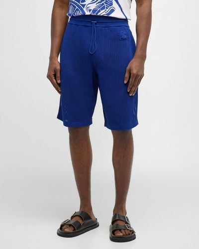 Burberry Mesh Knit Drawcord Shorts - Blue